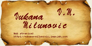 Vukana Milunović vizit kartica